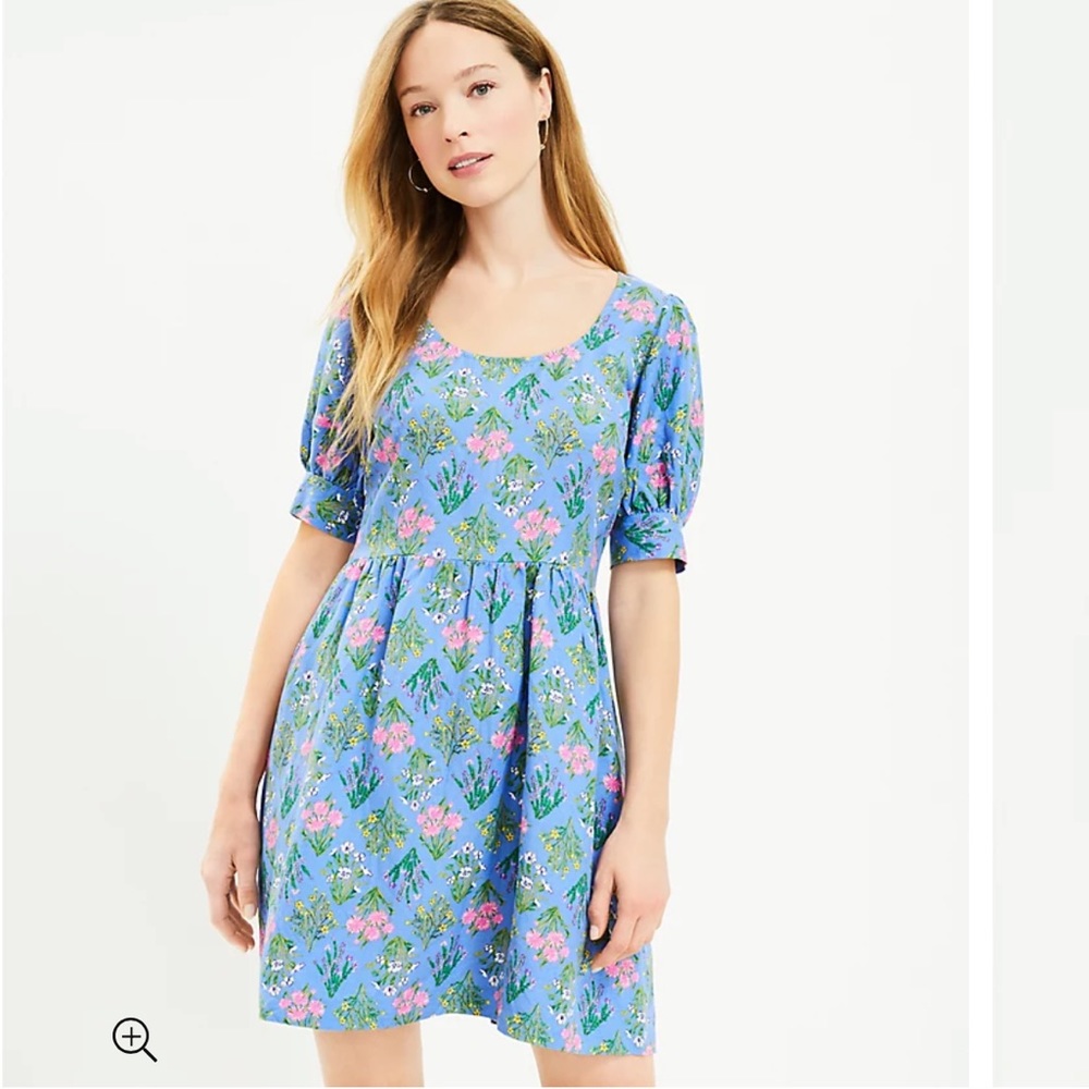 Loft Block Print Floral Dress perfect for Easter